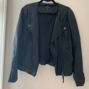 Topshop Faux Leather Moto Jacket